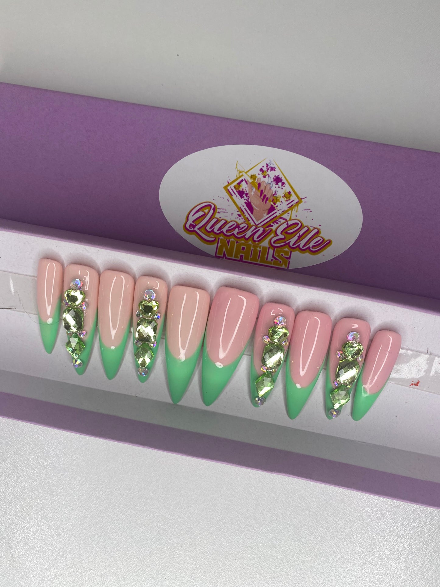 Two Tone Lime Green French - Large Set