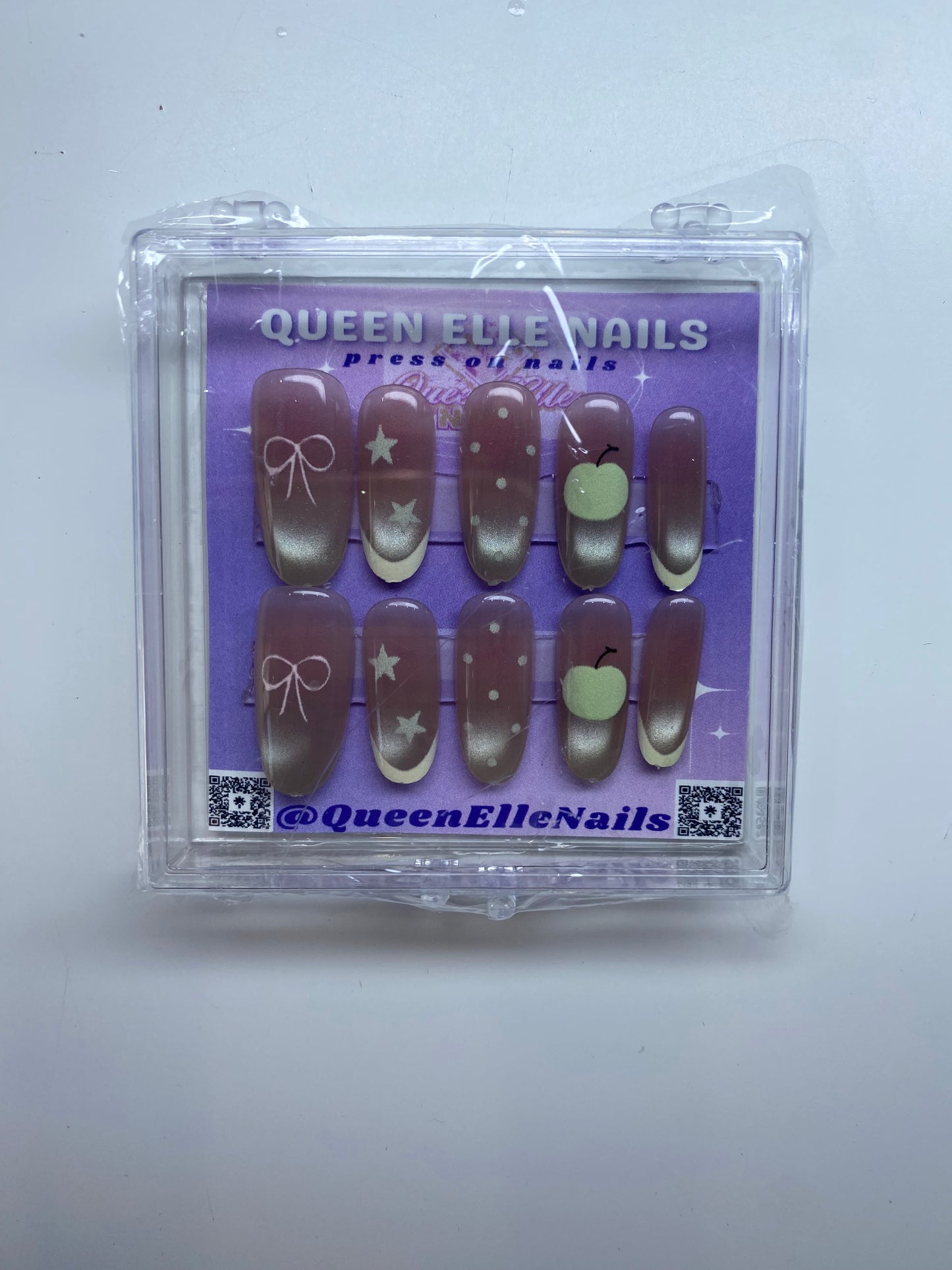 Lime Green Girlie Press-On Nails (M)