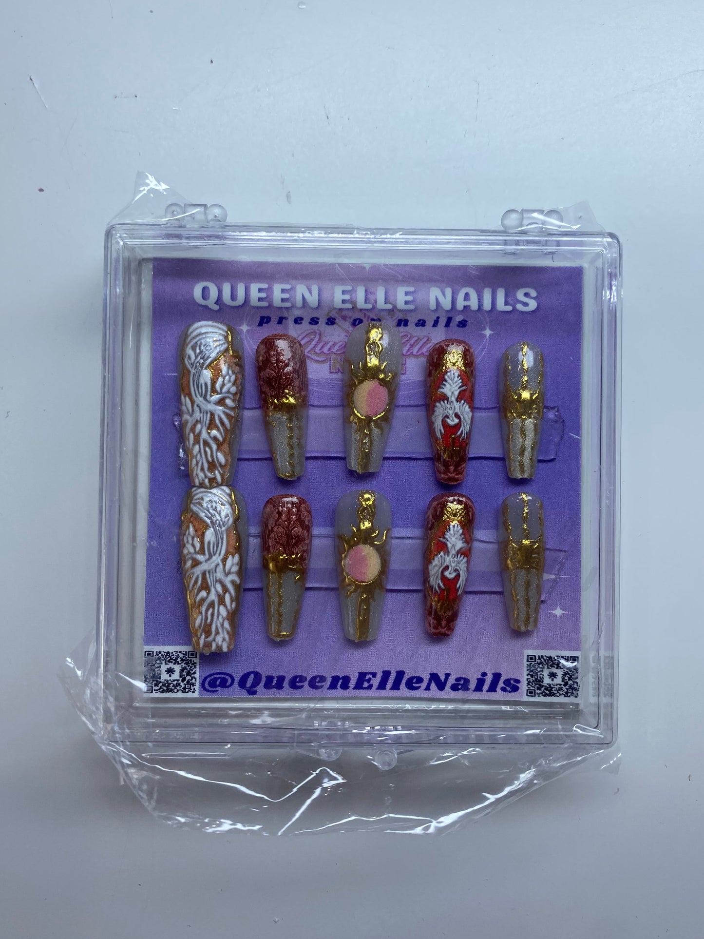 Vintage Gold & Bronze Press-On Nails (S)