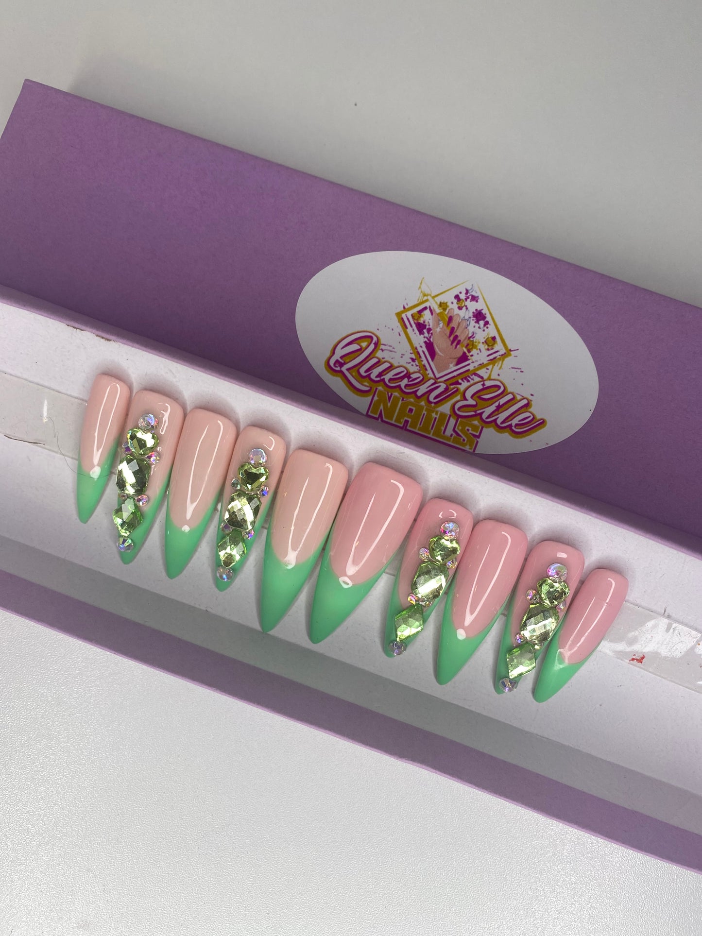 Two Tone Lime Green French - Large Set