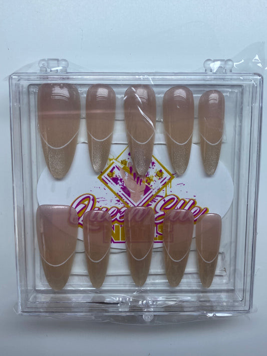 Classy Long French Line - Press On Nails (M)