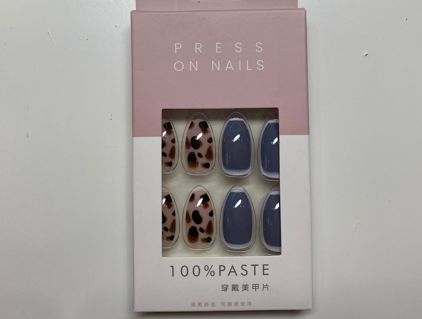 Teal and Nude Cheetah Press-On Nails