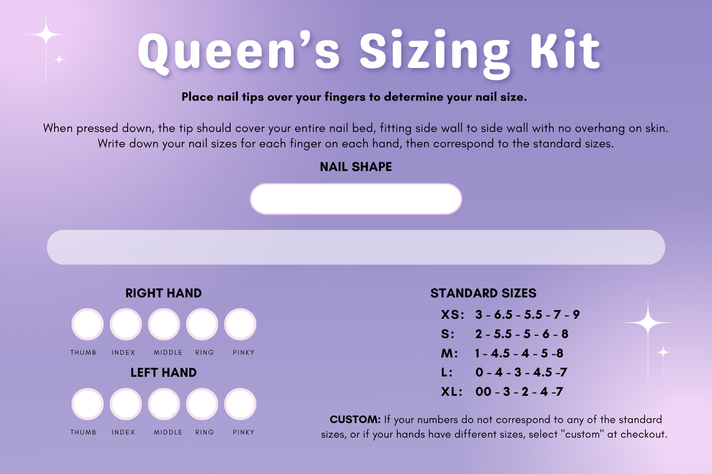 Sizing Kit - Custom Press Ons