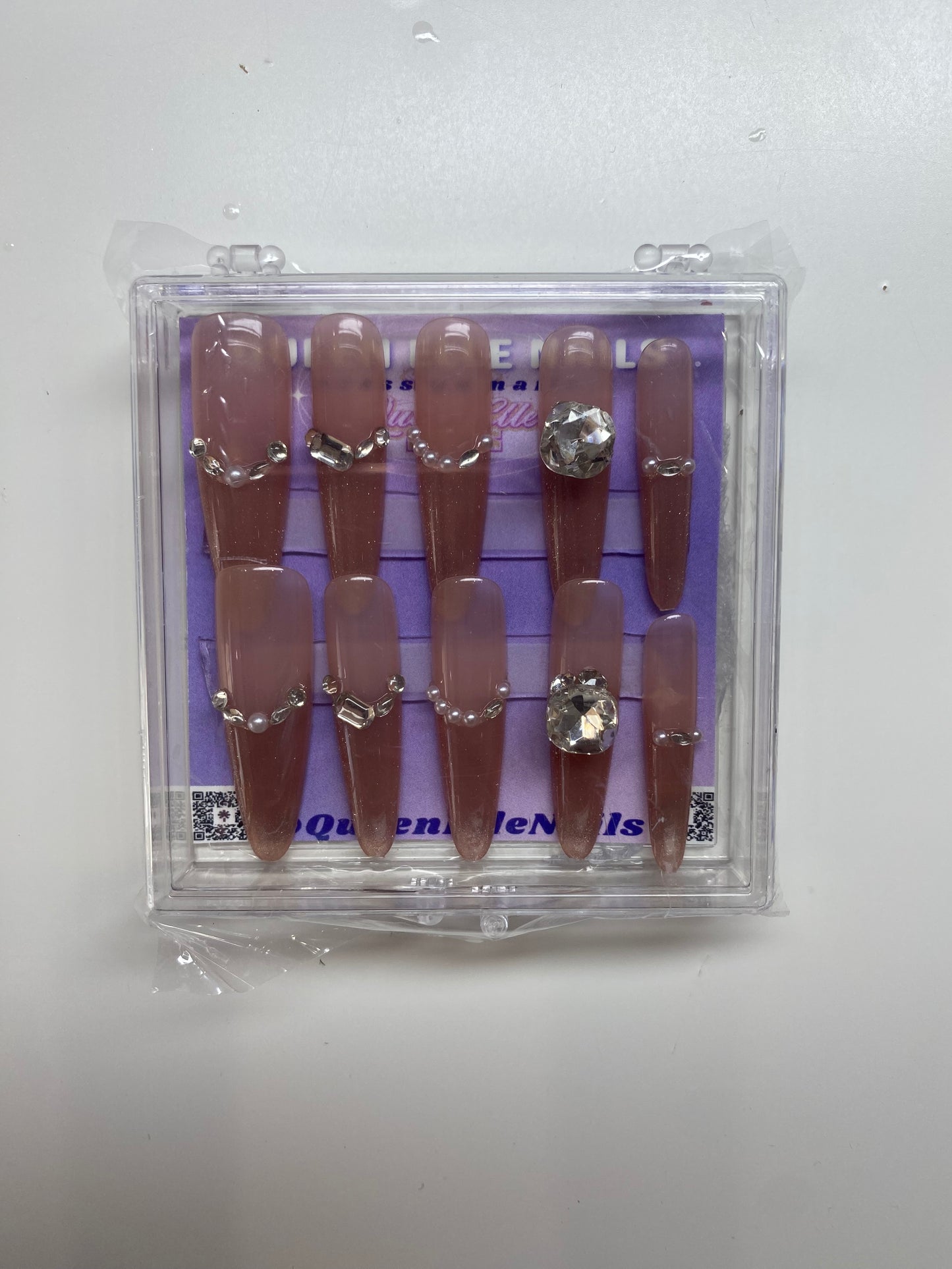 Luxury Ombre Tips Gray Pink - Press-On Nails (S)